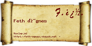 Feth Ágnes névjegykártya